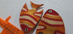 Unique handcrafted Large bold size Fish Leather Pendant – Rustic Luxe Charm for Keyring or Bag - BD753E