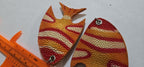 Unique handcrafted Large bold size Fish Leather Pendant – Rustic Luxe Charm for Keyring or Bag - BD753E