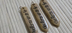 Tibetan prayer mantra Om Mani Padme Hum Pendant – Rectangular Arrowhead shape, Recycled Cattle Bone om amulet charm – 1 pendant - PB053B