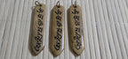 Tibetan prayer mantra Om Mani Padme Hum Pendant – Rectangular Arrowhead shape, Recycled Cattle Bone om amulet charm – 1 pendant - PB053B