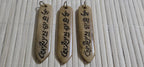 Tibetan prayer mantra Om Mani Padme Hum Pendant – Rectangular Arrowhead shape, Recycled Cattle Bone om amulet charm – 1 pendant - PB053B