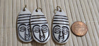 Tibetan carved buddha monk face recycled Cattle Bone pendant - Nepal amulet charm – 1 pendant - PB051C