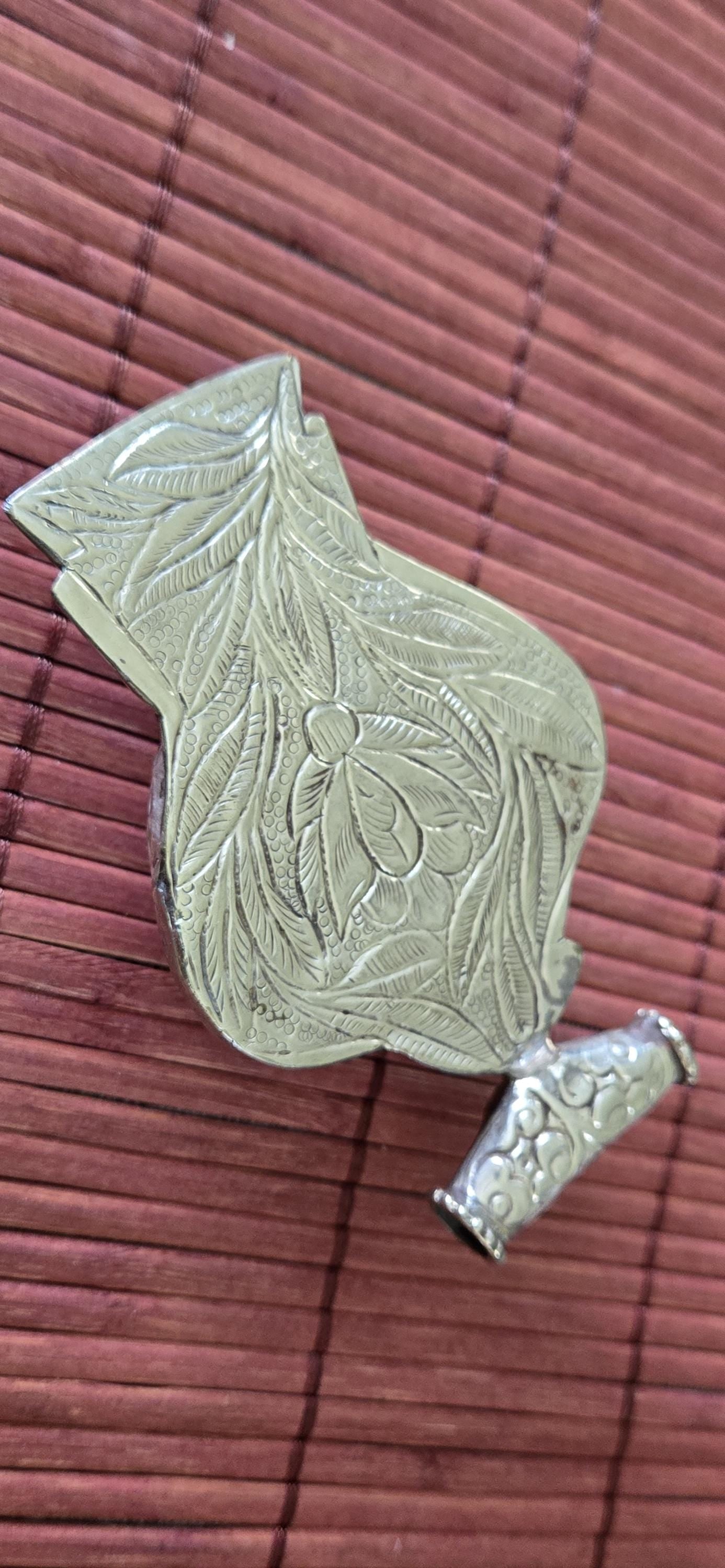 OOAK Extra Large Tibetan Silver finish Repousse eagle phoenix Bird carving pendant with inlay - PM002C