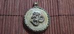 Tibetan Conch Shell Pendant with Om & Phoenix bird | Ethnic Naga Tribal Stick Figure carved | Nepal naga conch Shell jewelry Amulet | PM004B