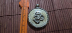 Tibetan Conch Shell Pendant with Om & Phoenix bird | Ethnic Naga Tribal Stick Figure carved | Nepal naga conch Shell jewelry Amulet | PM004B