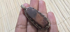 Himalayan rustic brown carnelian gemstone Pendant with antiqued Tibetan finish foral repousse Nepal artisan jewelry pendant PM004M