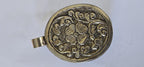 1 Pendant Tibetan Nepal flashy Labradorite gemstone pendant with flower carving on other side PM599K - RL003A