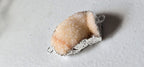Peachy pink orange quartz shimmer Druzy agate geode silver edged pendant- SP020D