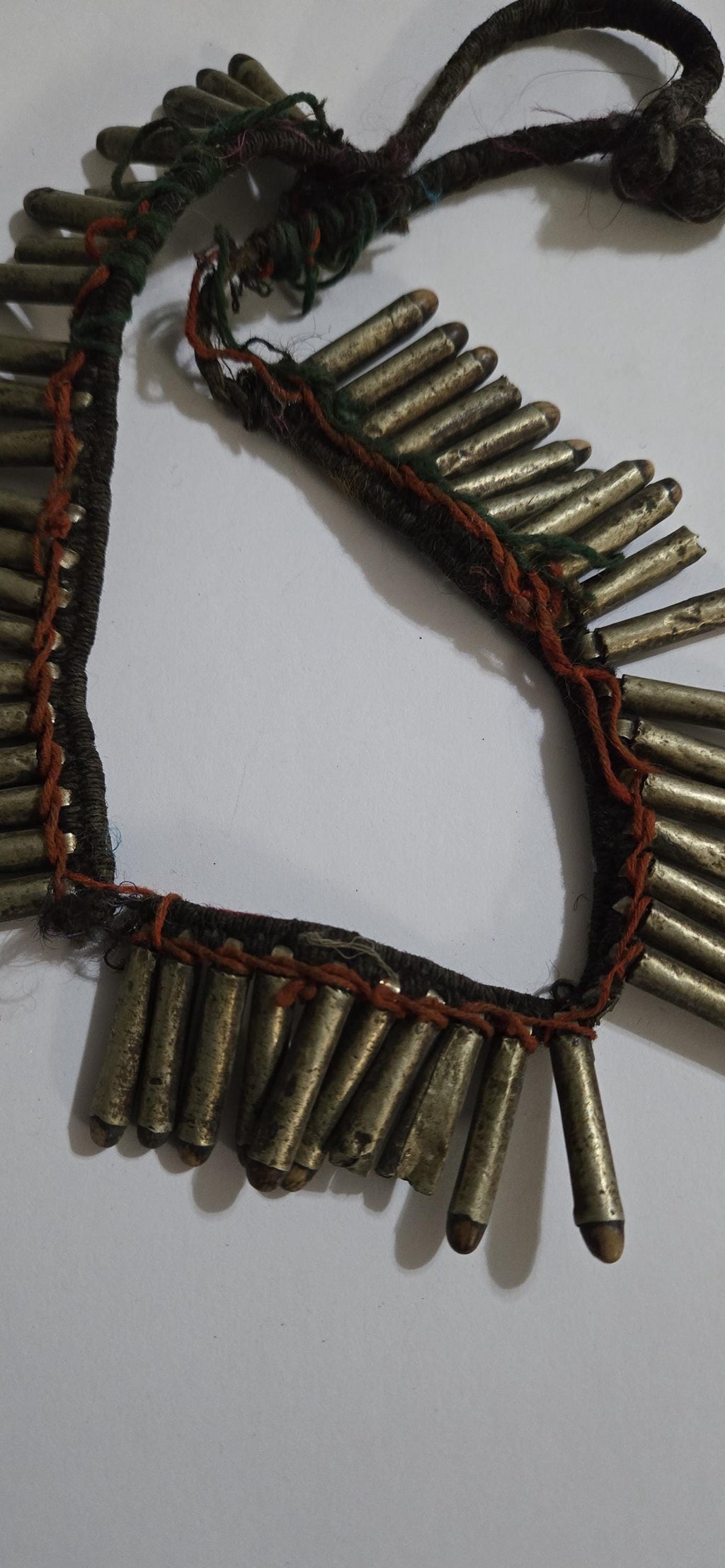Vintage old ethnic nepal tribal brass bullet pendants necklace one of a kind - Selling As Is - STR003A
