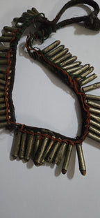 Vintage old ethnic nepal tribal brass bullet pendants necklace one of a kind - Selling As Is - STR003A
