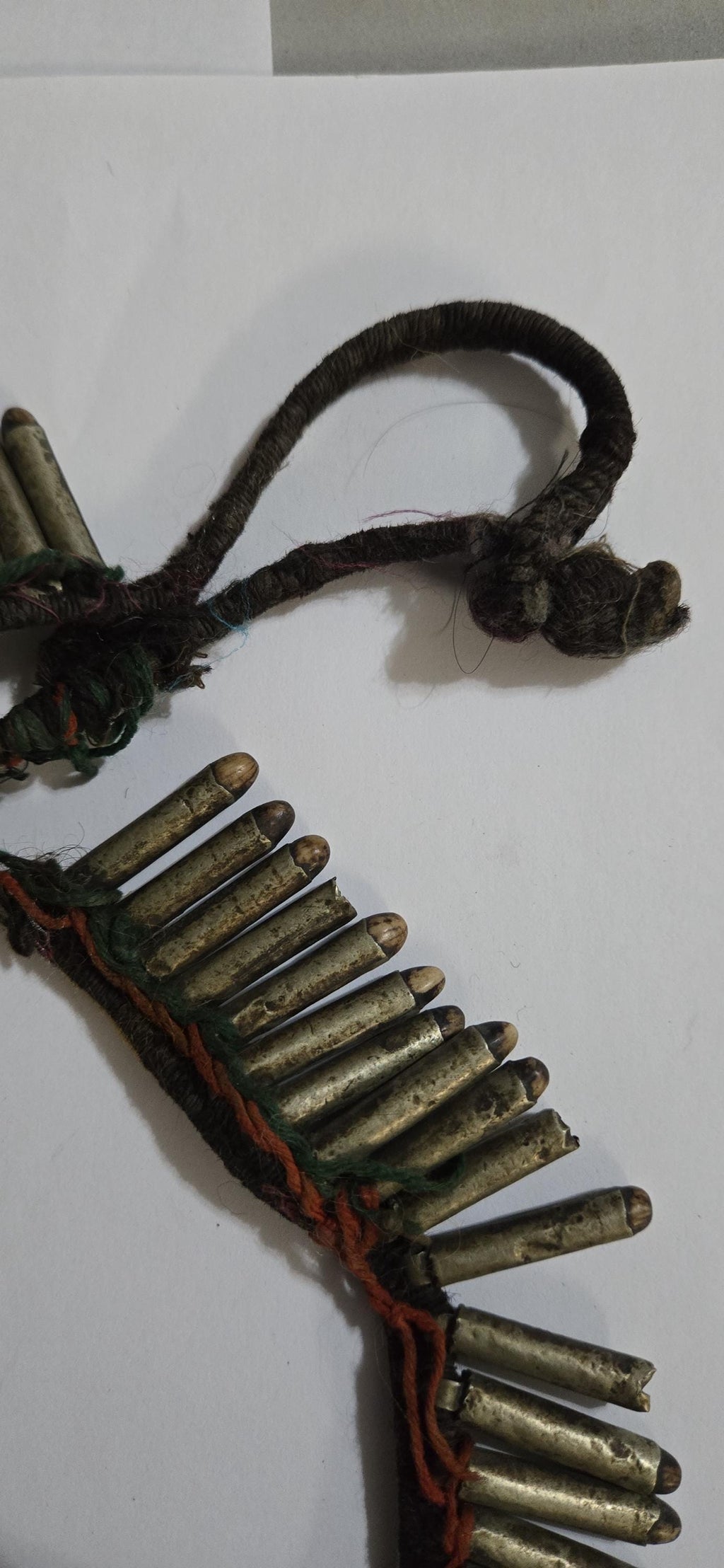 Vintage old ethnic nepal tribal brass bullet pendants necklace one of a kind - Selling As Is - STR003A