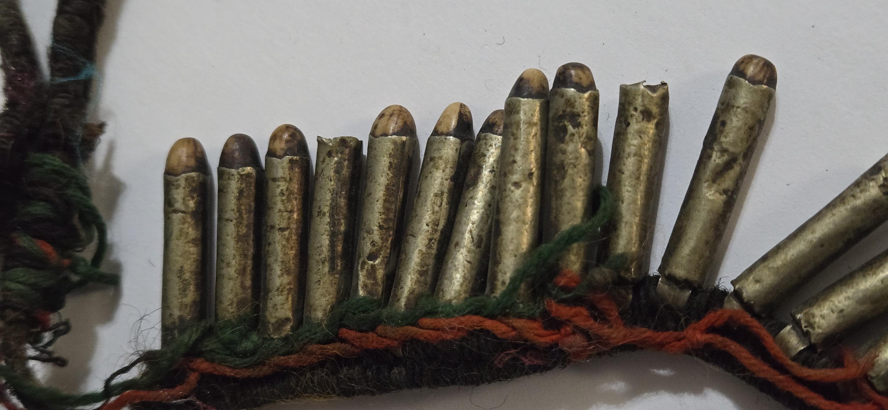 Vintage old ethnic nepal tribal brass bullet pendants necklace one of a kind - Selling As Is - STR003A
