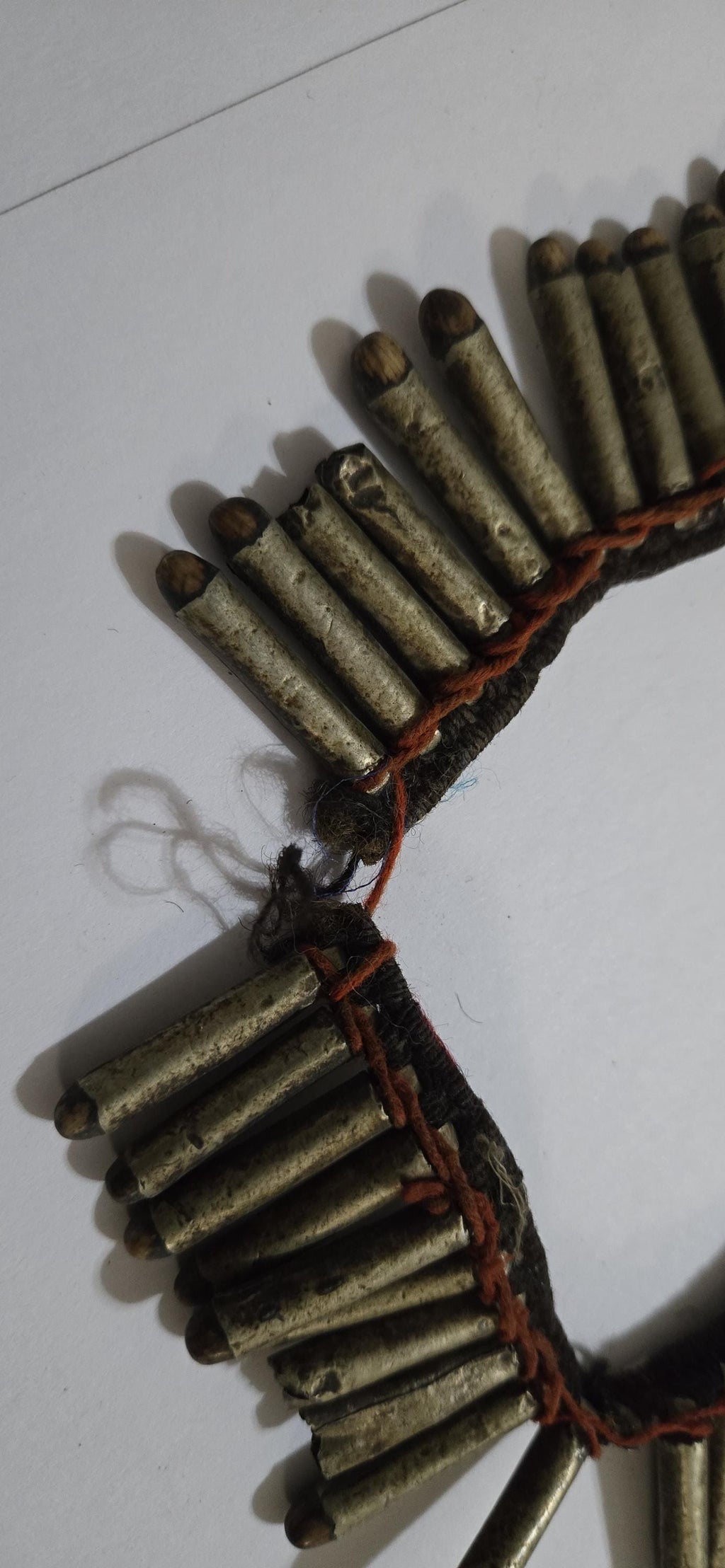 Vintage old ethnic nepal tribal brass bullet pendants necklace one of a kind - Selling As Is - STR003A