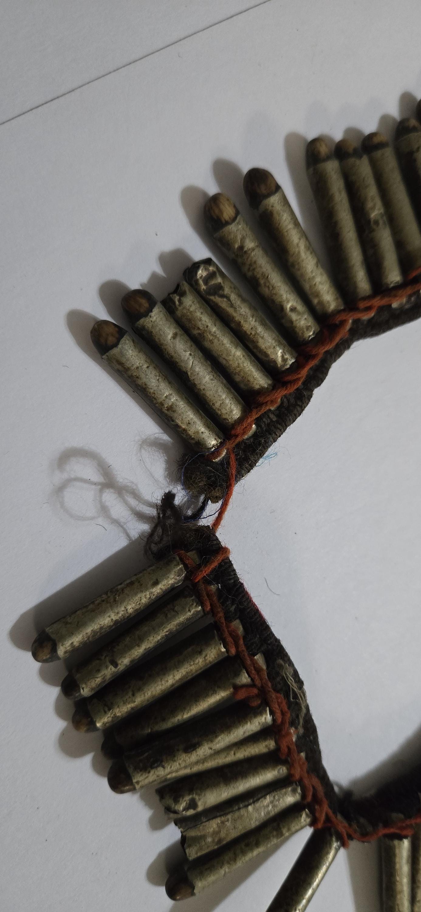 Vintage old ethnic nepal tribal brass bullet pendants necklace one of a kind - Selling As Is - STR003A