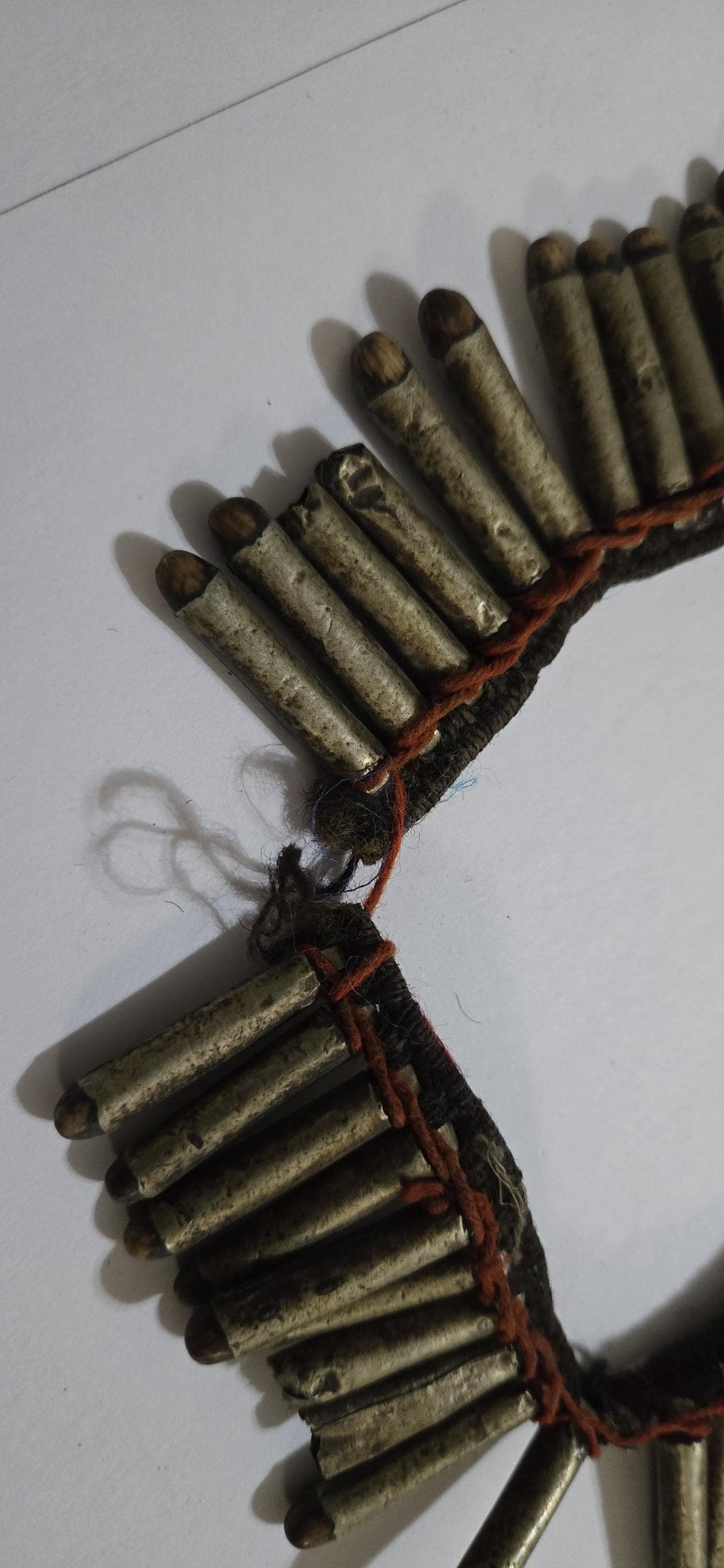 Vintage old ethnic nepal tribal brass bullet pendants necklace one of a kind - Selling As Is - STR003A