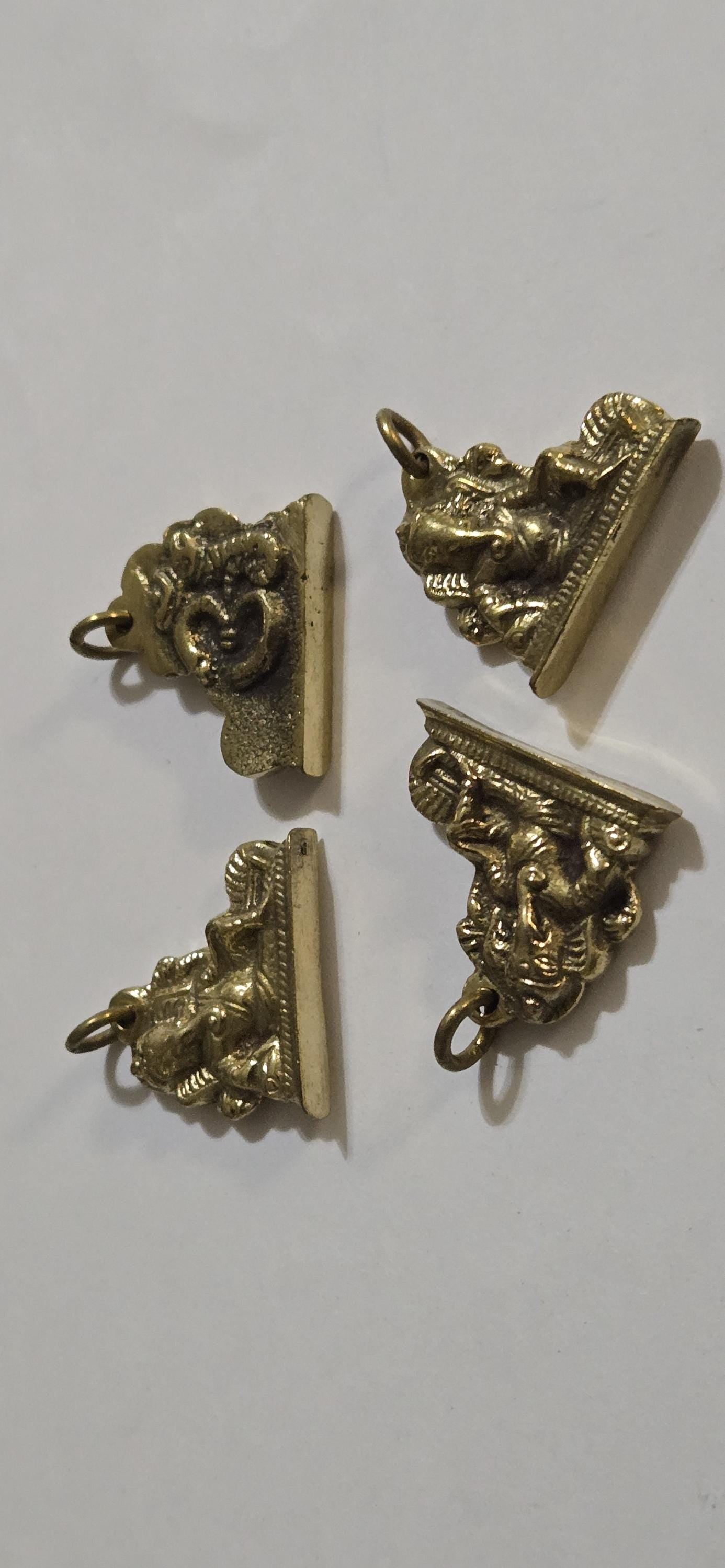 1 Pendant - Shree Ganesha seated brass pendant with Om from Nepal - CP116 - custom design copyright Nepalbeadshop