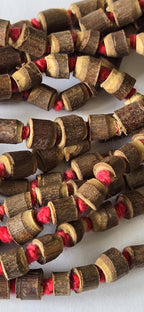 Smal size light weight Natural Tulsi wood beads strand knotted- 100 beads - NB094