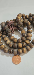 108 Beads - 12 mm Tibetan 108 old recycled bone mala beads meditation prayer beads supply old cattle bone beads Nepal - ML074B