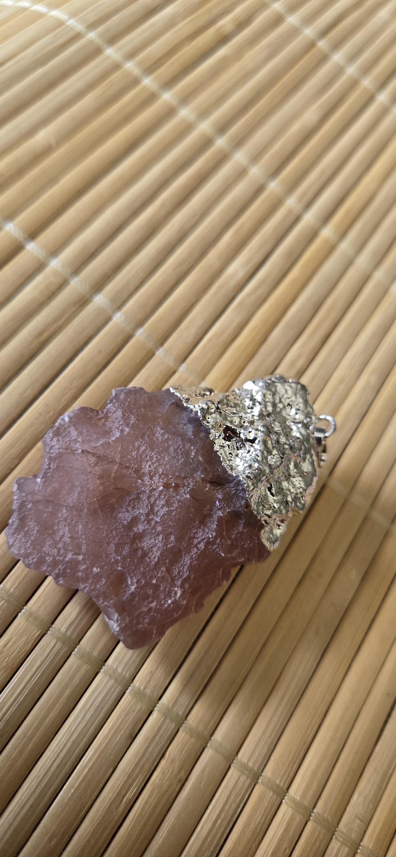 1 Pendant - Large rough silver electroplated carnelian agate gemstone pendant - PM325C