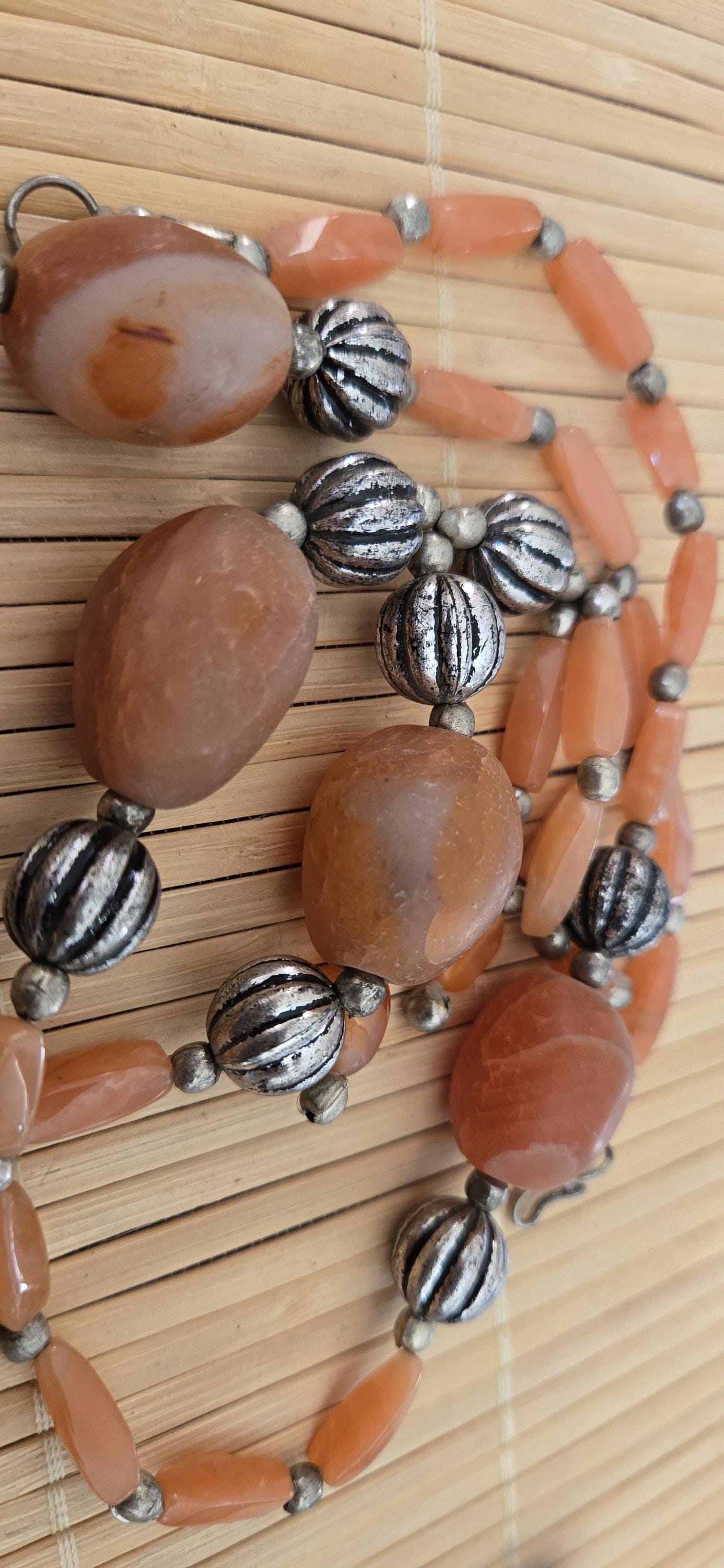 Old agate carnelian beads strand from Nepal BD944K