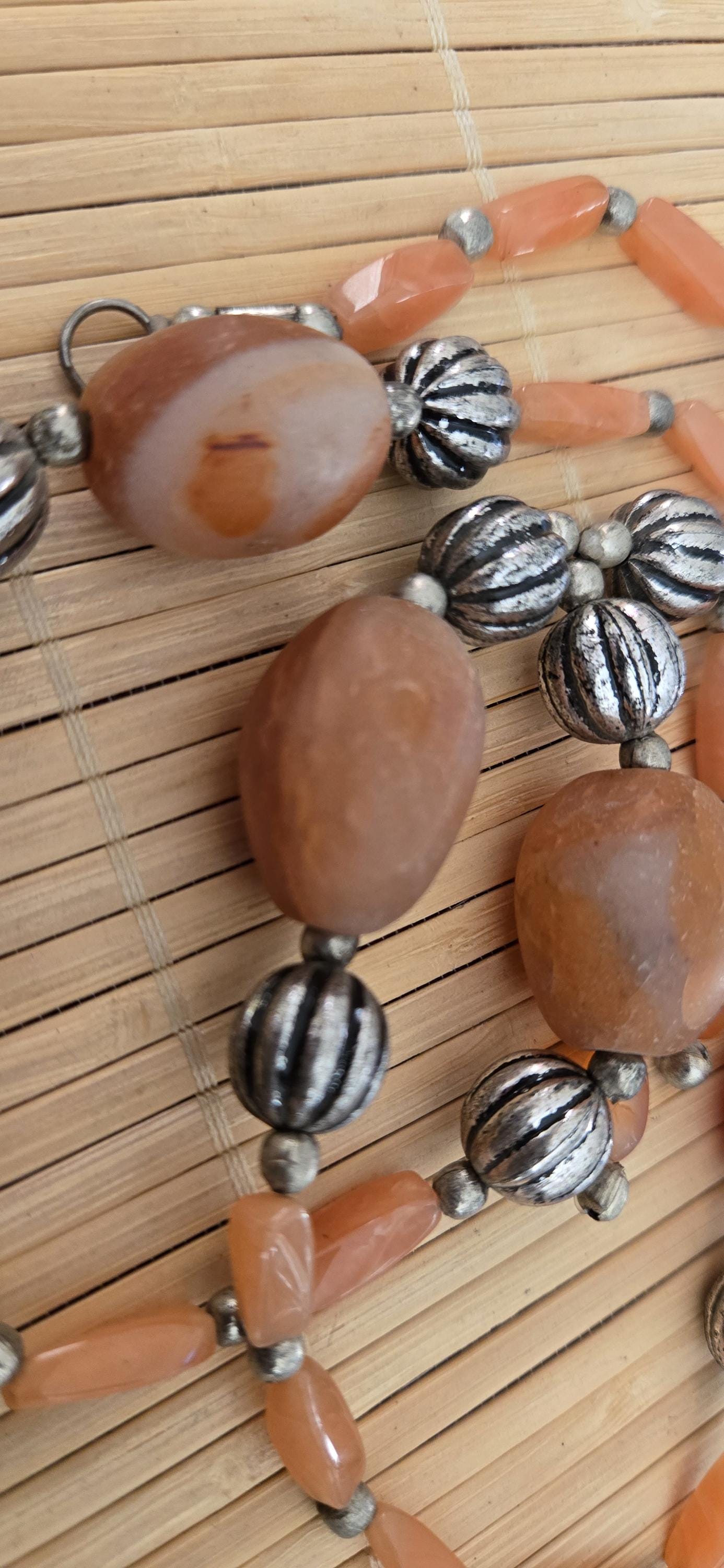 Old agate carnelian beads strand from Nepal BD944K