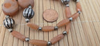 Old agate carnelian beads strand from Nepal BD944K