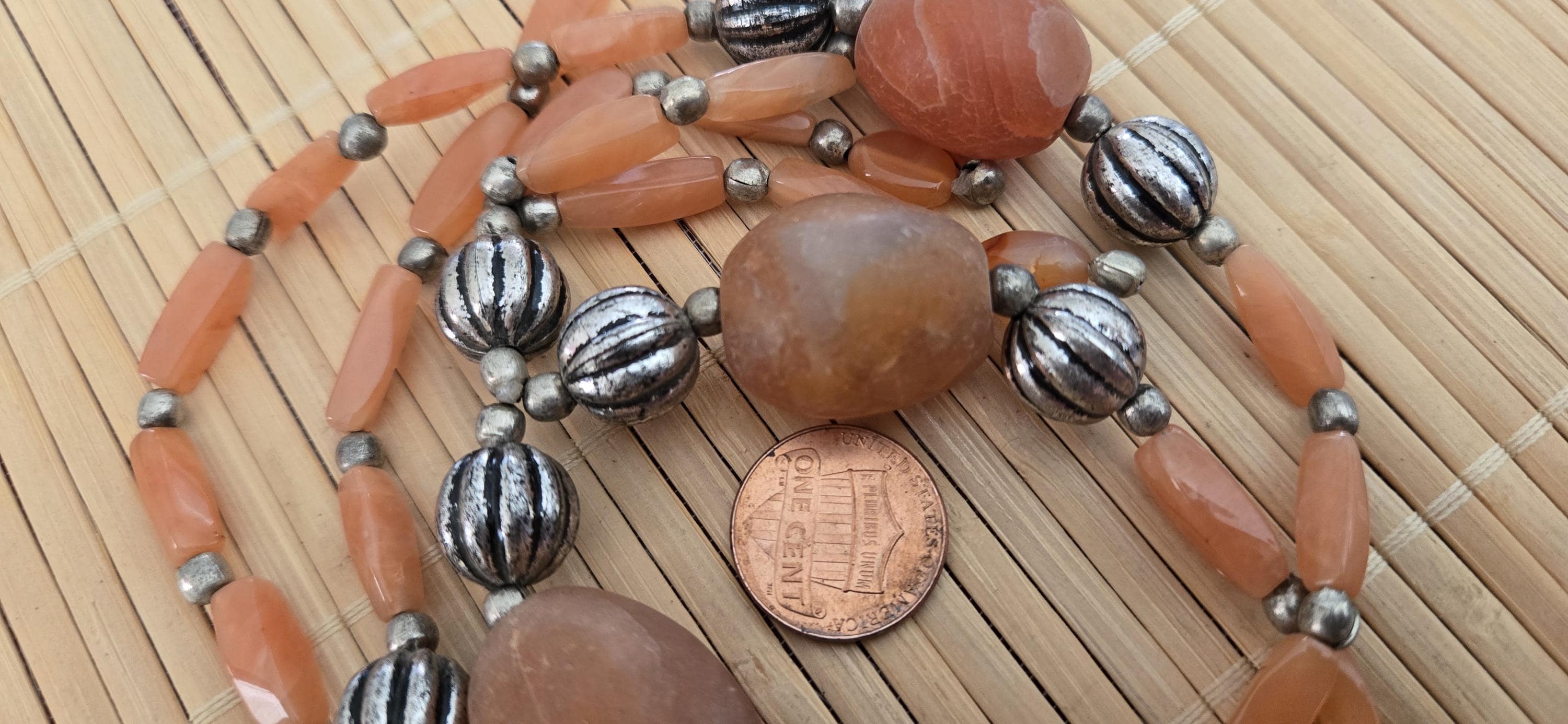 Old agate carnelian beads strand from Nepal BD944K