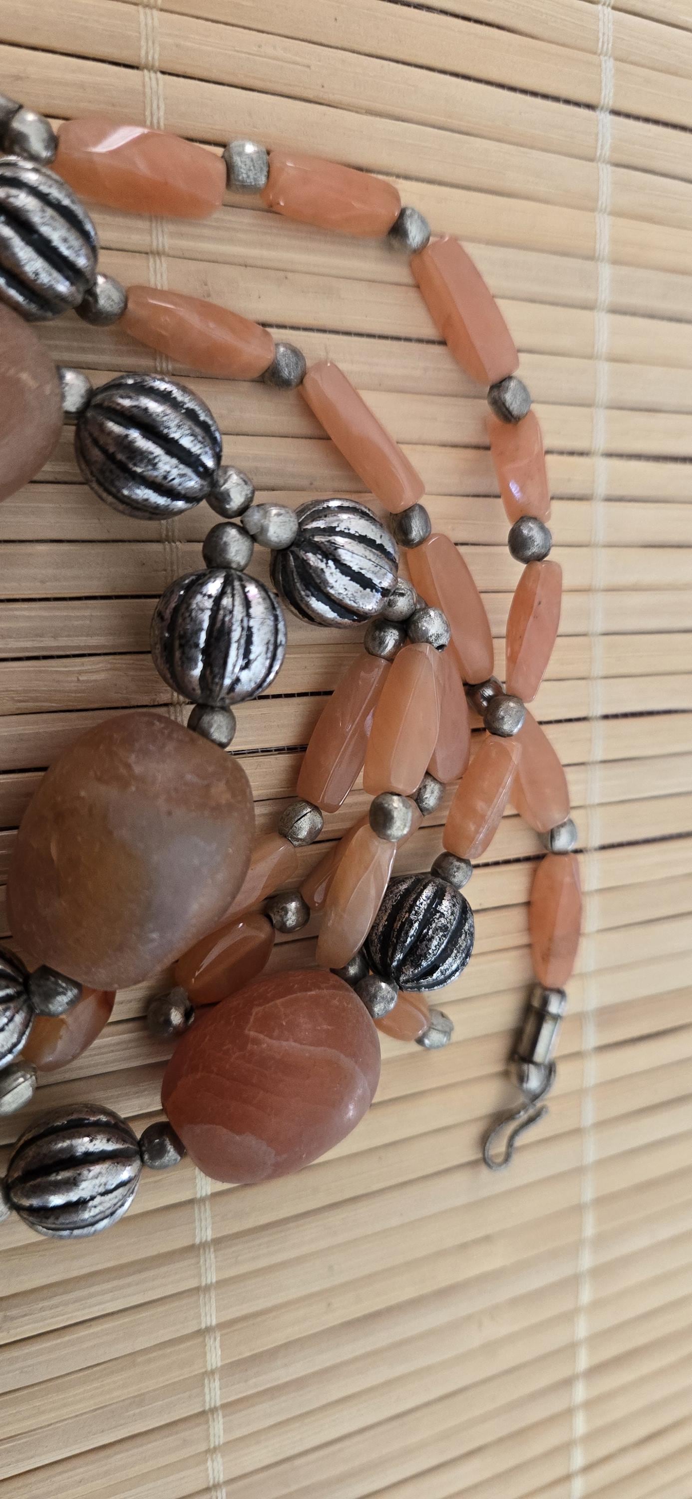 Old agate carnelian beads strand from Nepal BD944K