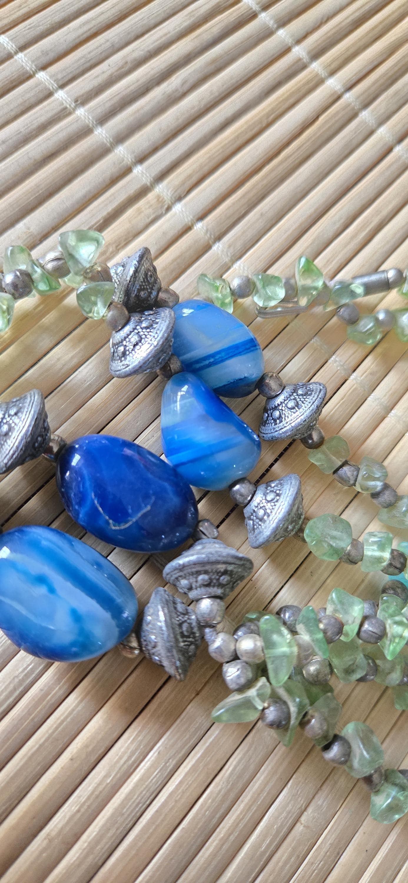 Tibetan beads ethnic Nepal himalayan old gemstone beads strand quartz agate onyx beads - BD944P