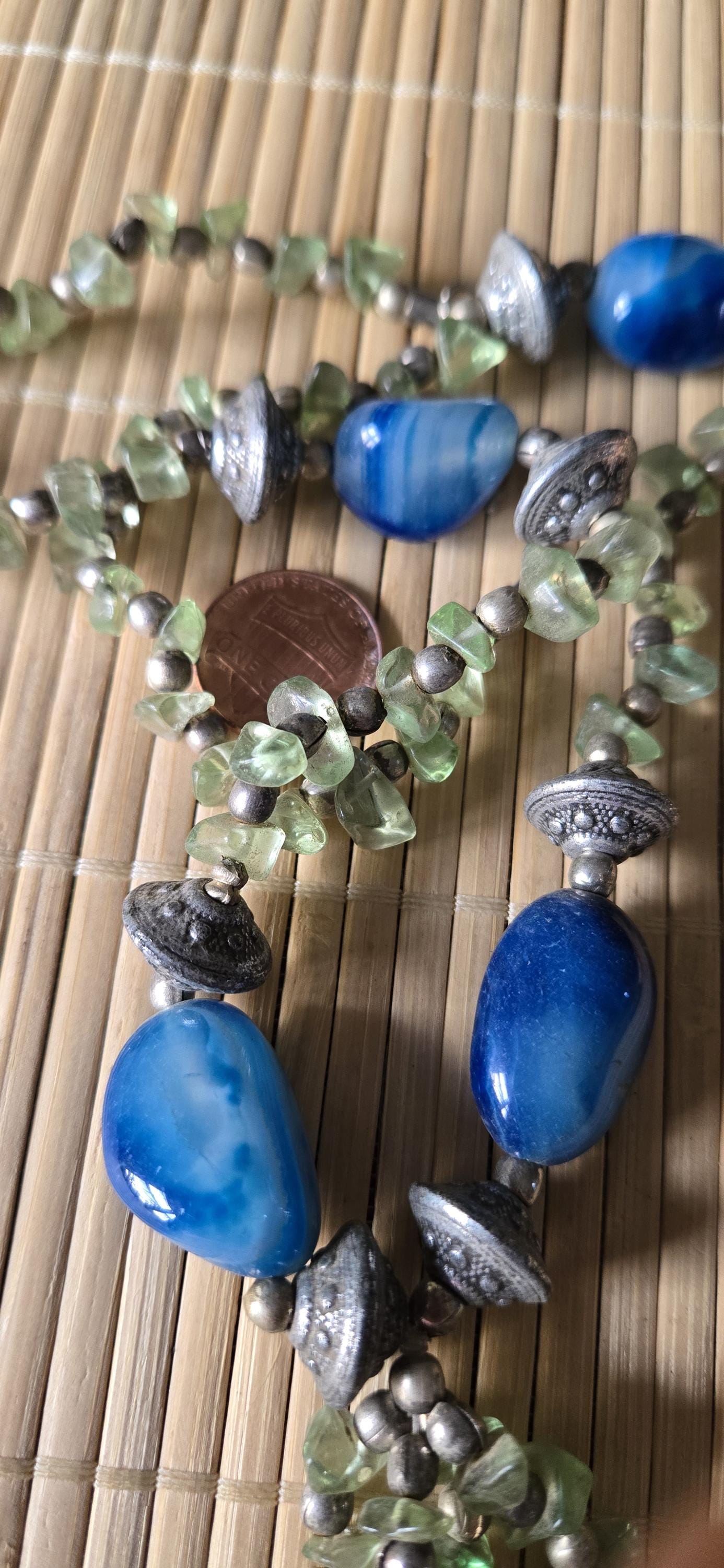 Tibetan beads ethnic Nepal himalayan old gemstone beads strand quartz agate onyx beads - BD944P
