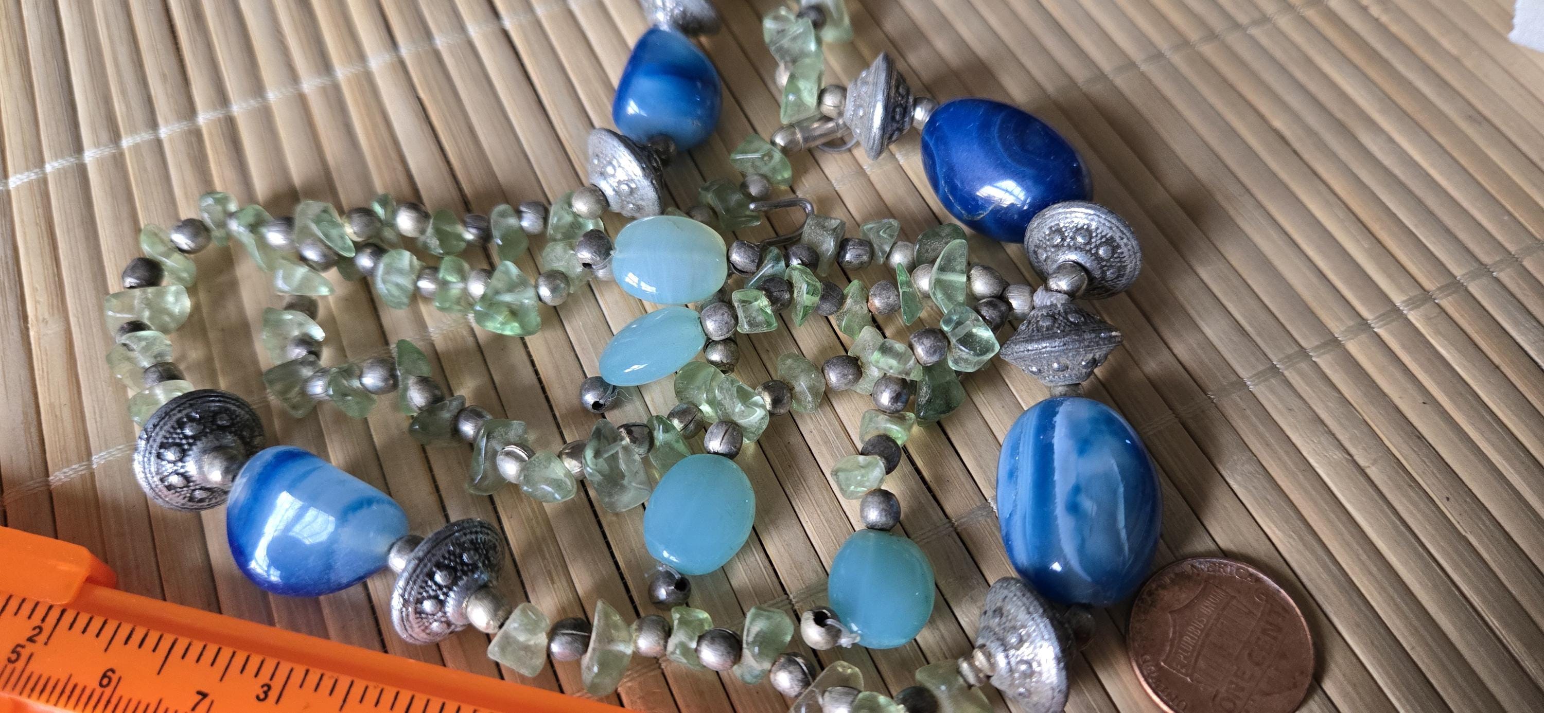 Tibetan beads ethnic Nepal himalayan old gemstone beads strand quartz agate onyx beads - BD944P