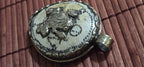 Hand-Carved Conch Shell Pendant – Frog Totem, Human Figure, Firefly Design | Tibetan Nepal Himalayan mystic Jewelry large size - PM491B