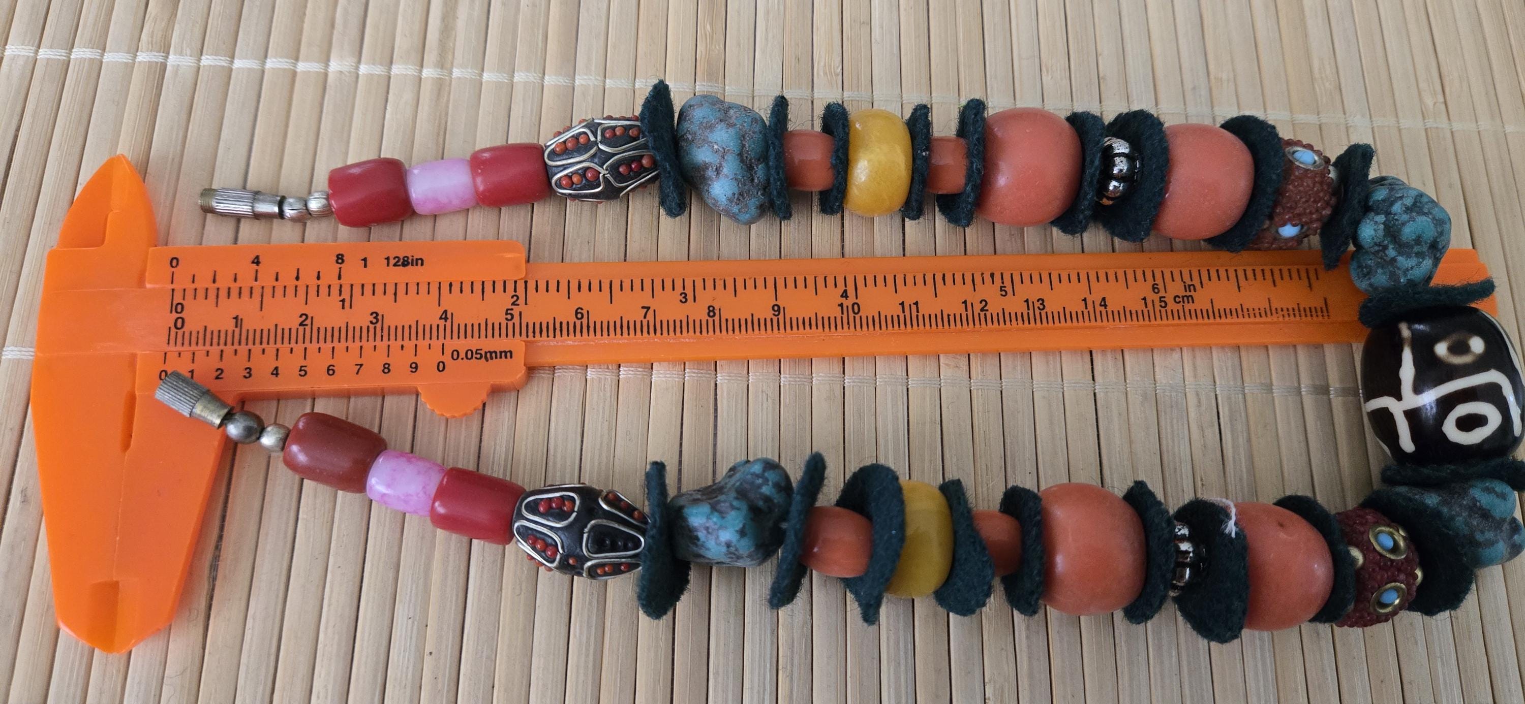 Vintage tibetan nepal mixed tribal beads short strand 16 inches STR004A