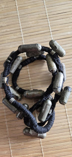 Vintage old ethnic nepal tribal brass amulet pendants necklace one of a kind - Selling As Is - STR005A