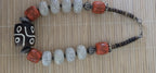 Old Tibetan beads batik bone bead crackle resin beads necklace bold heavy beads strand from Nepal STR004G