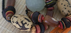 Vintage African Beads Strand large agate, Piassava Palm Seed beads, Carnelian Glass & Disc Beads Natural Tribal Jewelry Supplies STR005H