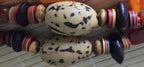 Vintage African Beads Strand large agate, Piassava Palm Seed beads, Carnelian Glass & Disc Beads Natural Tribal Jewelry Supplies STR005H