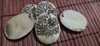 Rustic Tibetan carved Dragon Head cattle Bone Pendant – Jewelryt Making supply, keyring Charm, Bag Charm decor PB055B
