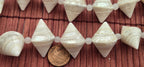 4 Bicone Troca mother of pearl MOP Shell Beads | 30–36mm x 19 -23 mm Lustrous Natural Shell Beads Drilled in Center |Craft Supplies BD221H