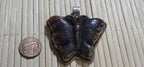 Butterfly Pendant carved recycled cattle Bone | Lotus Filigree Back | Tribal Jewelry Nepal | Spiritual Nature Symbol PM004H