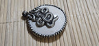 Large Tibetan Naga conch shell Snake Pendant - antiqued silver repousse | King Cobra Serpent Jewelry | Year of the Snake | PM004K