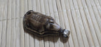Tibetan Nepal Crocodile alligator Pendant carved recycled cattle Bone | Floral design Backside | Spiritual Nature Symbol PM004J
