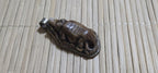 Tibetan Nepal Crocodile alligator Pendant carved recycled cattle Bone | Floral design Backside | Spiritual Nature Symbol PM004J