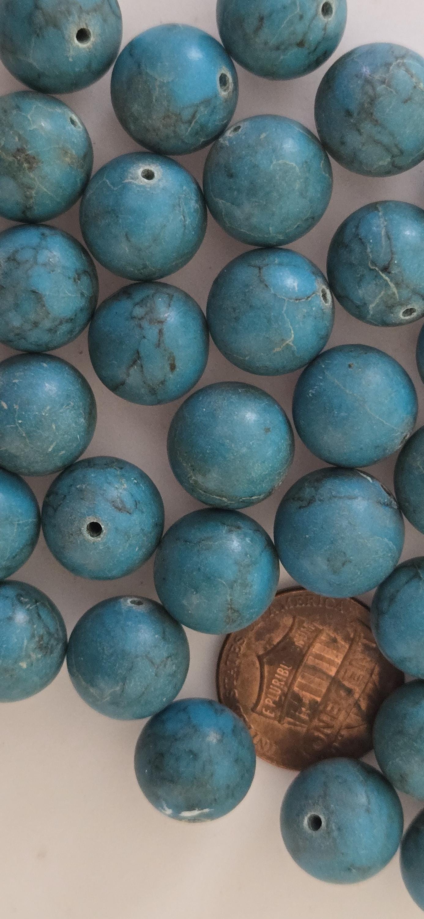 10 Tibetan turquoise beads Himalayan gemstone Beads – 11–12.5mm Round Shape Gemstone Beads – GM187B