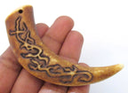 1 Pendant - Large Long tooth shape resin pendant dual sided resin pendant - PB087
