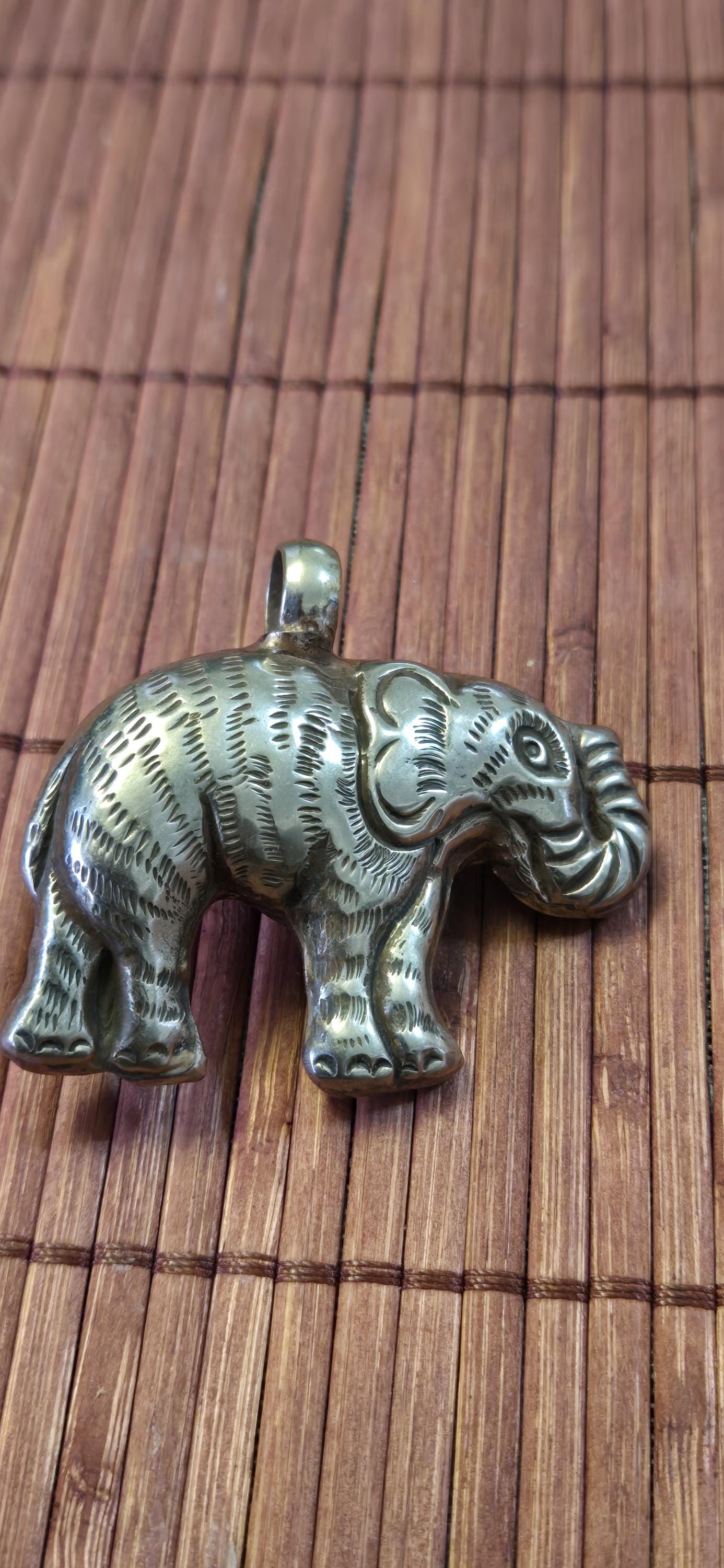 Tibetan Silver lucky Elephant Pendant with Pearl Inlay | Repousse Design | Large animal Nepal Pendant for Jewelry Making PM438F