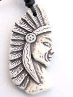 1 Pendant - Large Native Indian chief resin pendant - PB085