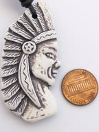 1 Pendant - Large Native Indian chief resin pendant - PB085