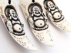 1 Pendant - Smiling Buddha design Large tooth shape resin pendant - PB086