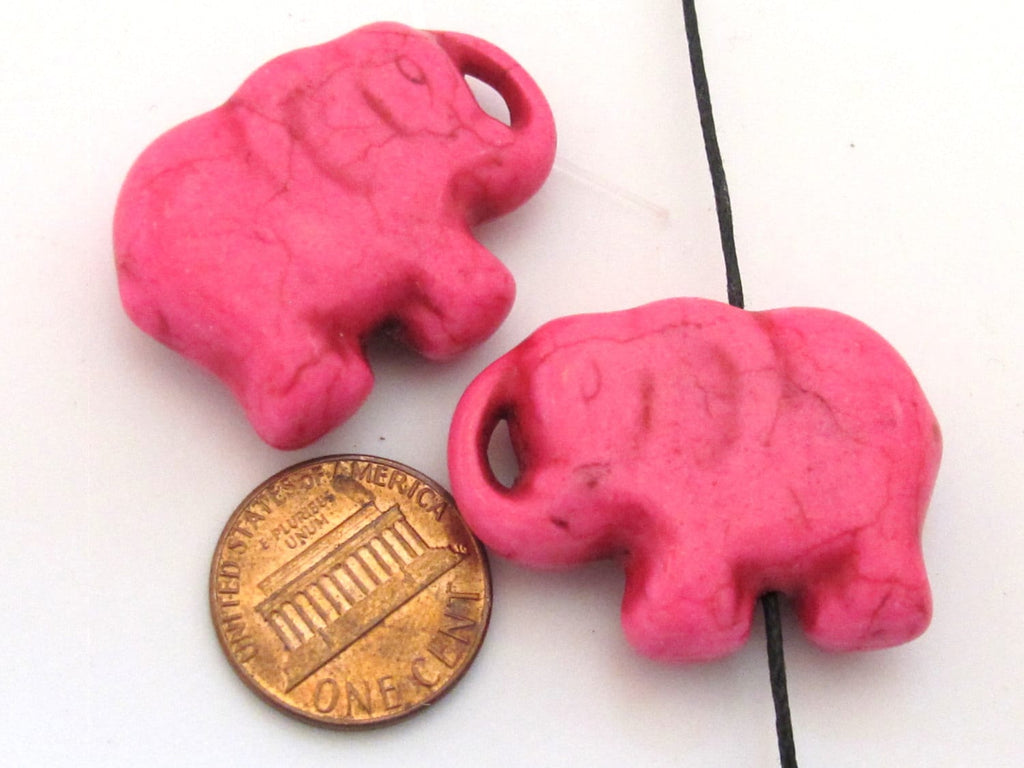 6 BEADS - Mix colors howlite elephant shape beads 34 mm x 25mm - GM316G